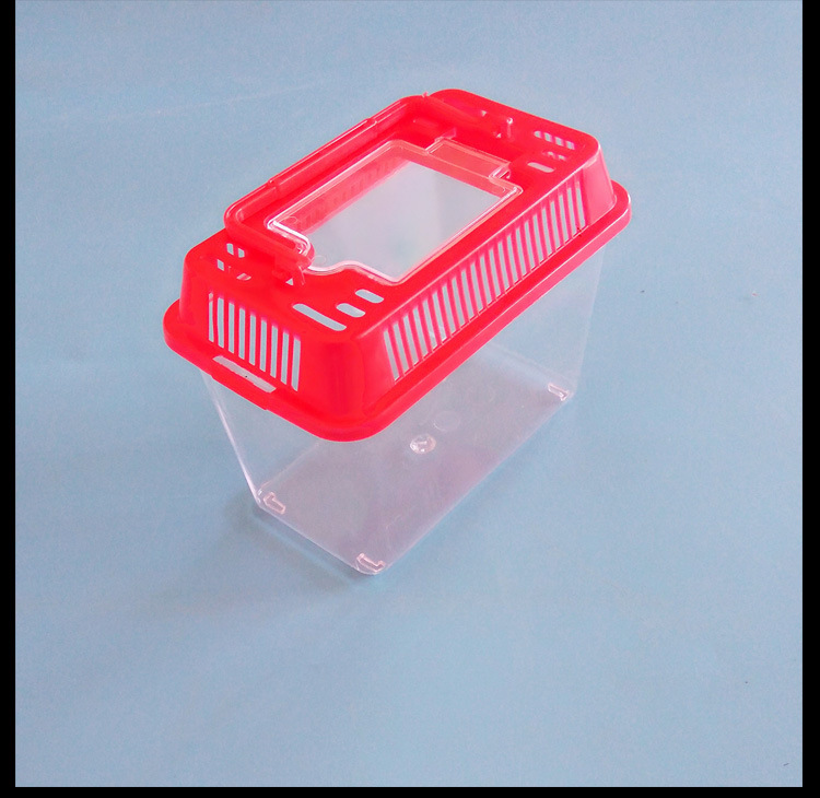 厂家直销大号小号手提式透明塑料乌龟盒 爬虫饲养宠物盒 多色可选