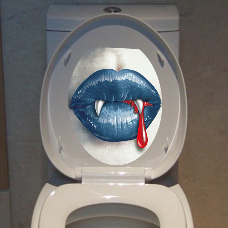 立体装饰画洗手间家居恐怖防水纸pvc3047一件代发 墙贴 恶魔之吻