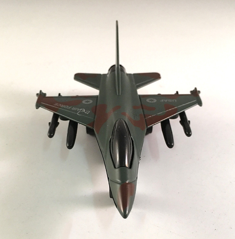 儿童迷彩回力合金战斗机益智航空军事飞机模型玩具学校地推批发吊