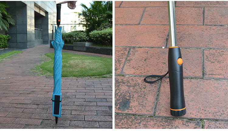 现货批发太阳能风扇伞 雨伞创意长柄遮阳晴雨伞定制 来图定制