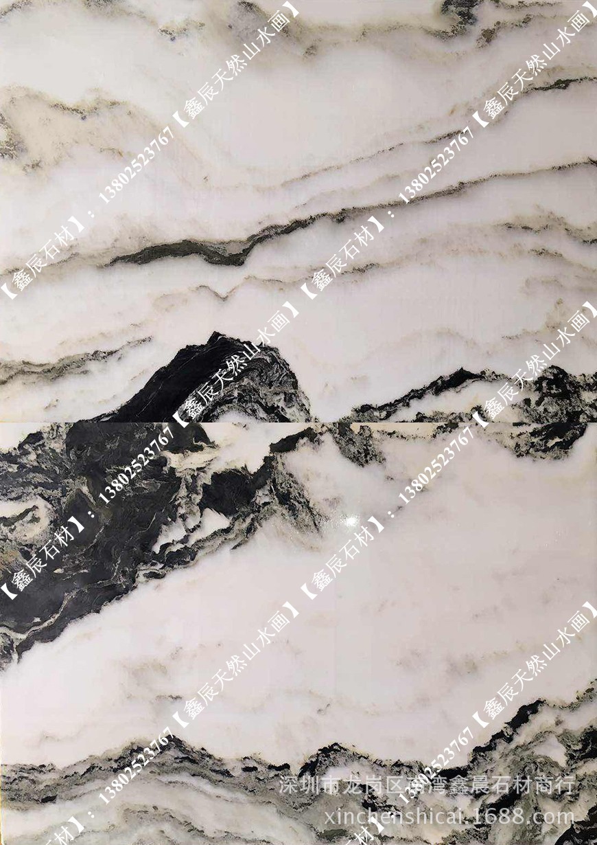 【江山如画】 天然山水纹大理石 山水纹背景墙 天然水墨山水画