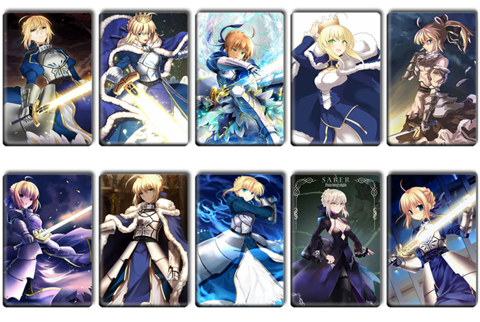 动漫fate卡贴命运之夜saber卡贴学生礼品饭卡磨砂/水晶卡贴
