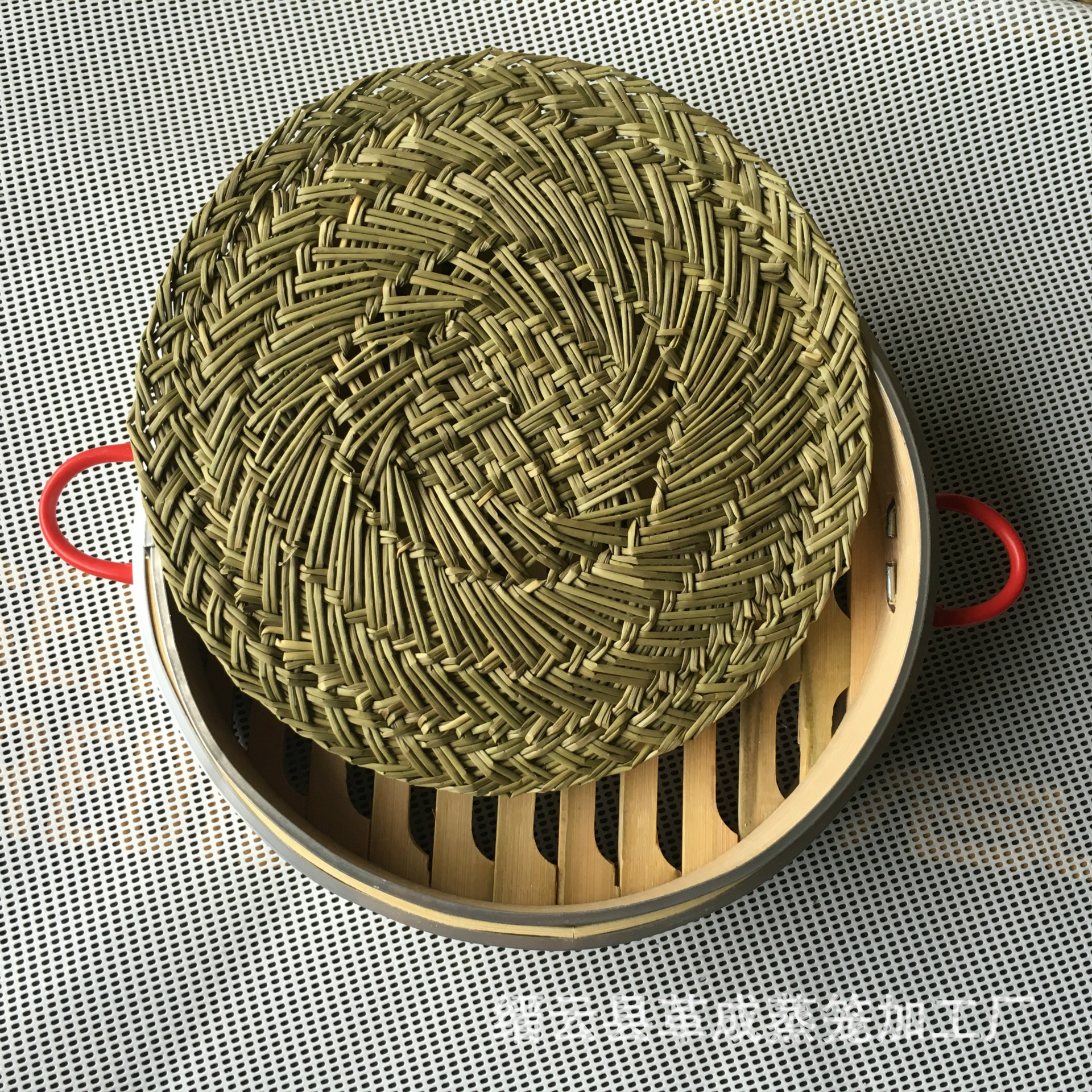纯天然草垫不粘蒸笼垫 圆形蒸包子小笼包蒸笼草垫 绿色蒲草垫子