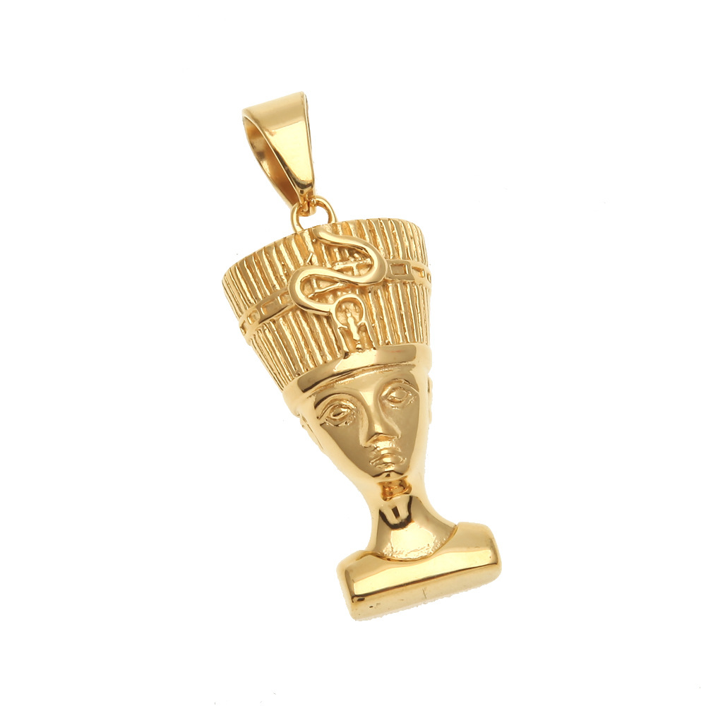 嘻哈不锈钢真空电镀保色娜芙提提头像吊坠埃及艳后nefertiti吊坠