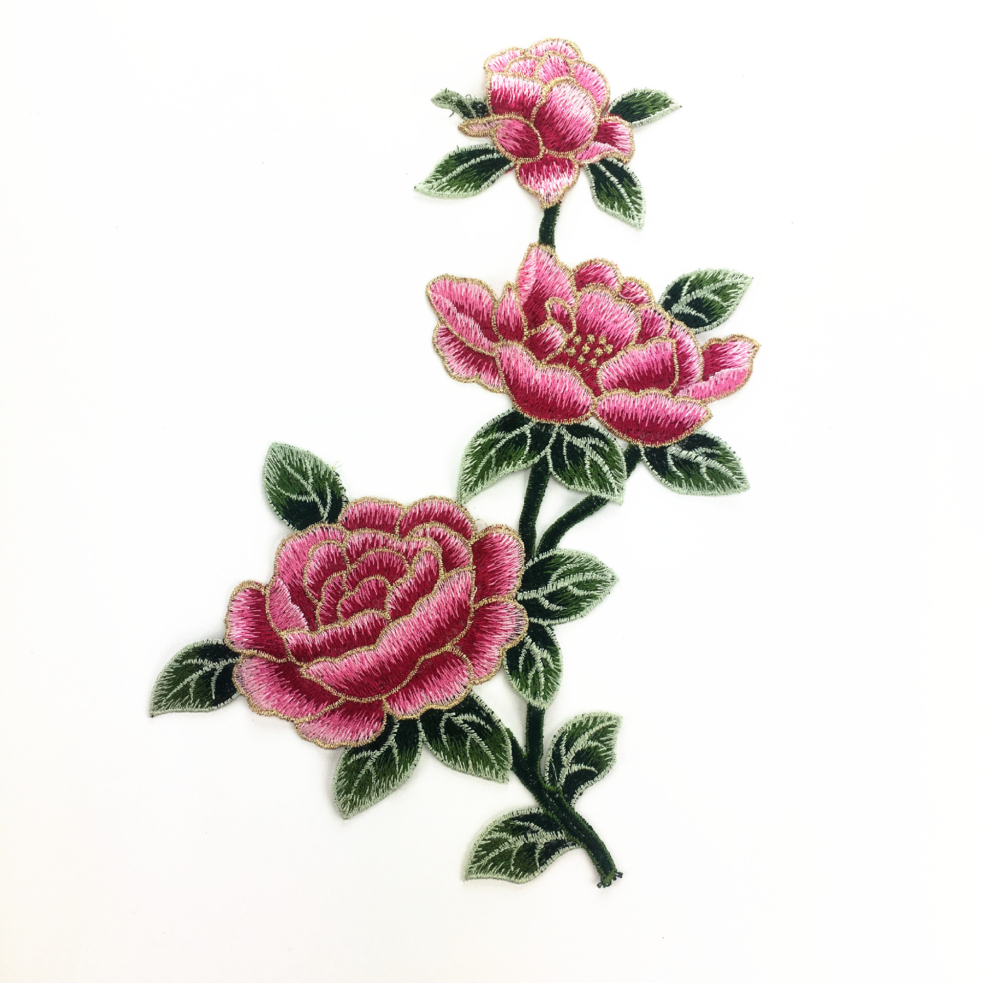 牡丹花彩色水溶刺绣领花 内衣胸花 diy服装辅料 民族风刺绣贴花