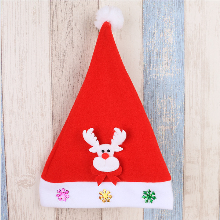 Christmas Decoration Supplies Adult and Children Hat Party Supplies Evening Party Children Cartoon Decals Christmas Hat Wholesale