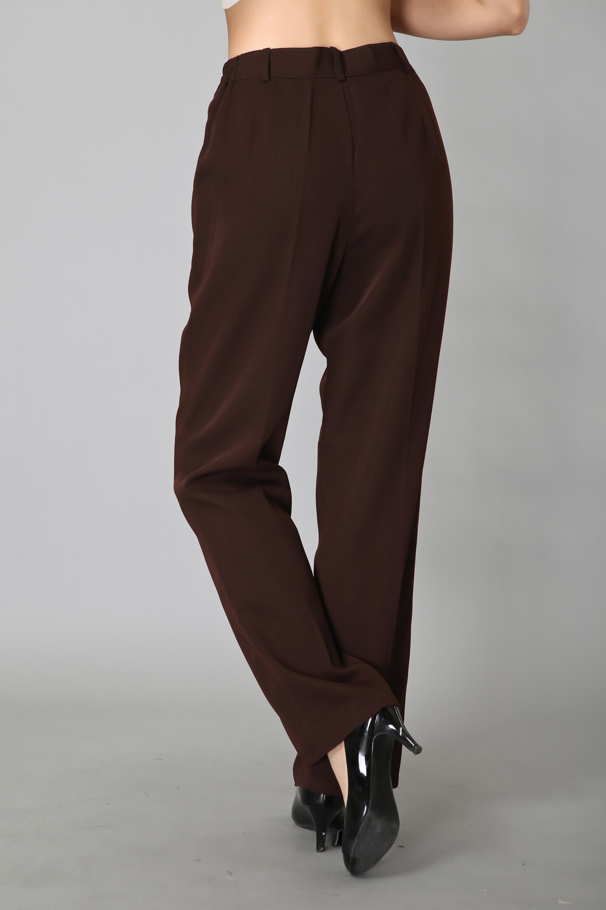 酒店宾馆保洁裤 咖啡色工作服 客房清洁女裤 直筒工作裤 松紧裤