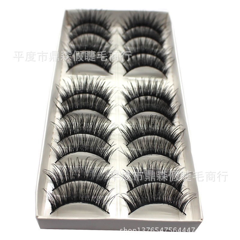 Dingsen False Eyelashes Factory Wholesale Thick Super Long Eyelashes 10 Pairs Pack Popular Beauty Tools Y-38