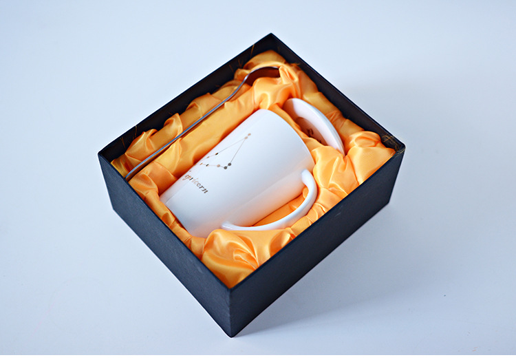 原创陶瓷杯 马克杯 杯子 水杯 礼品礼物包装 高档黑色礼盒 套装