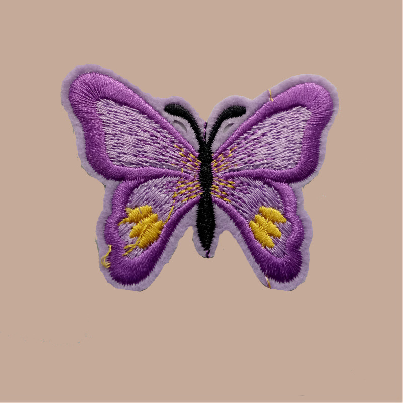 新款精美无纺布蝴蝶刺绣布贴 牛仔裤卡通图案绣花布贴 田岛厂家