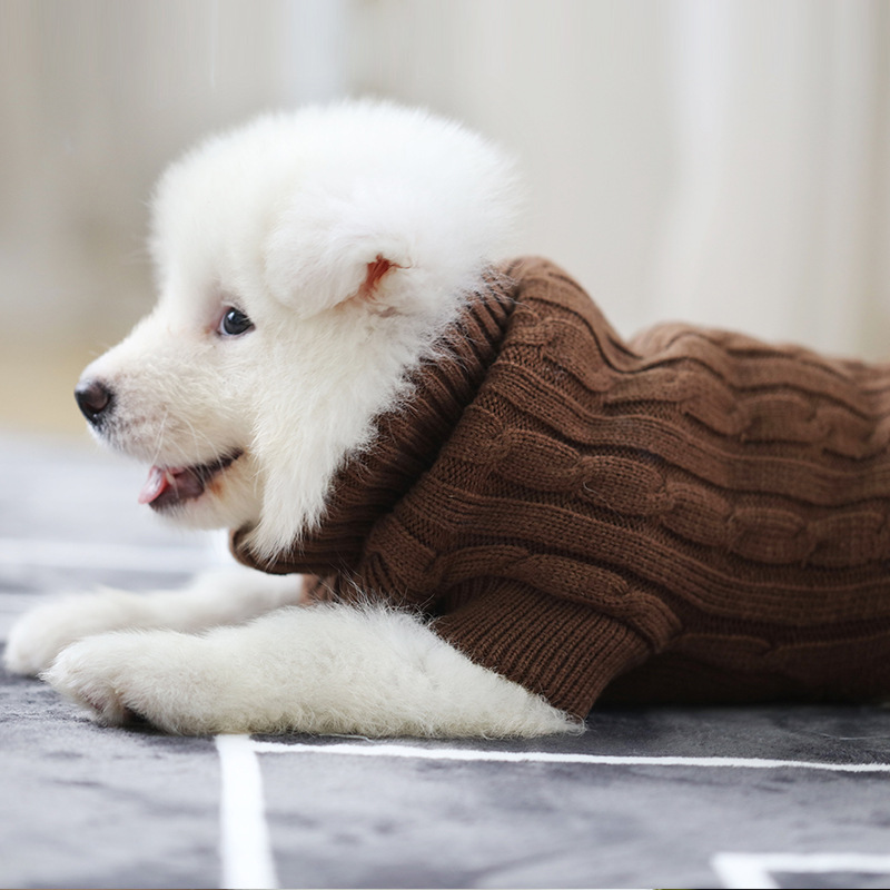 狗狗毛衣编织泰迪比熊博美雪纳瑞中小型狗狗衣服纯色秋冬装