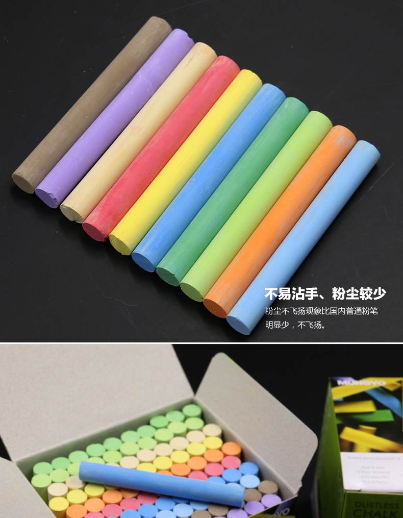 商品描述颜色盟友彩色粉笔100支是否进口否贸易属性外贸原单产地韩国