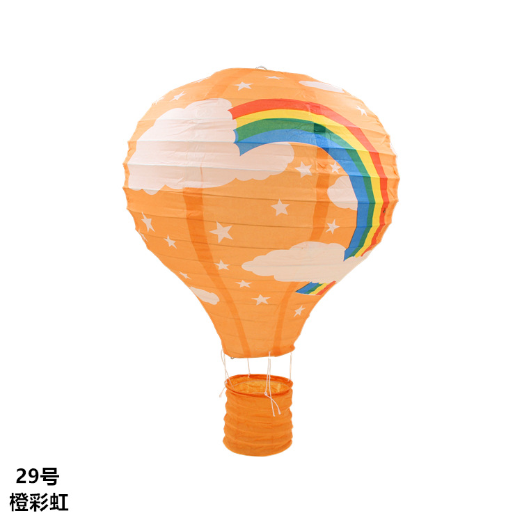 Hot Air Balloon Lantern Christmas Decoration Birthday Party Layout Kindergarten Corridor Hanging Decoration Handmade Folding Rainbow Lamp