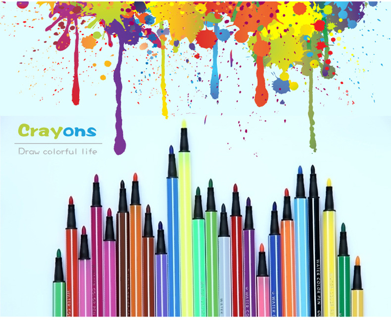 得力水彩笔 绘画 漂流瓶涂鸦小学生筒装 画笔 儿童水彩画文具批发