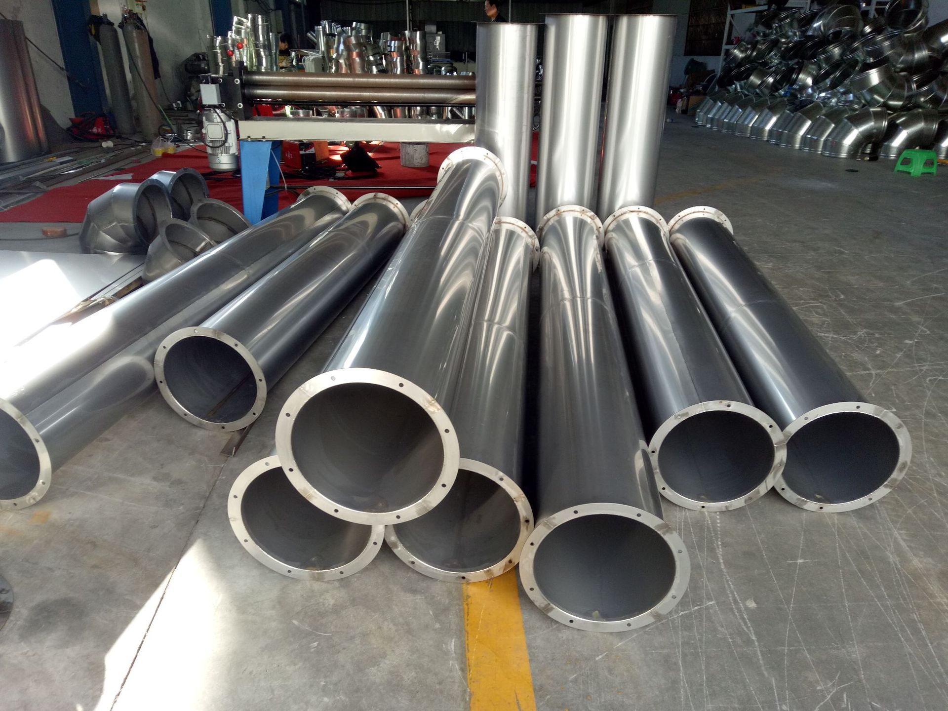 不锈钢焊接滚圆风管 除尘风管 直缝焊管 304环保风管 排烟管