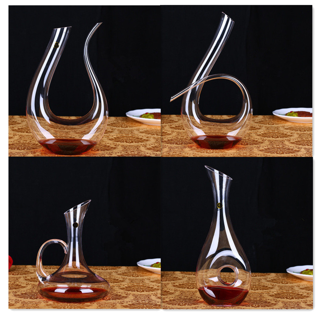 醒酒器 酒吧创意无铅水晶玻璃带把醒酒器 玻璃容器酒壶红酒醒酒器