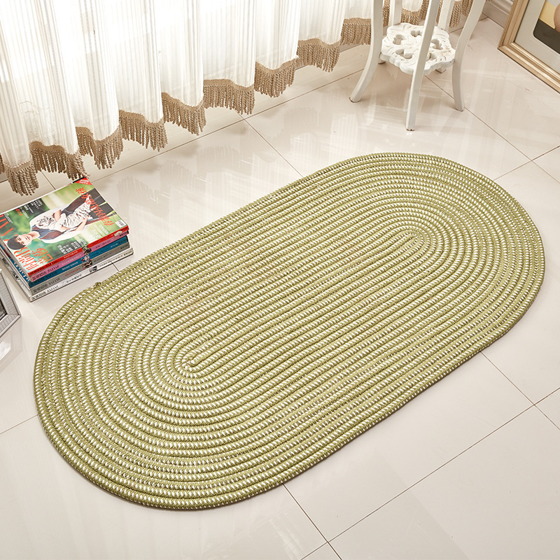 绳编织椭圆形地毯客厅卧室床边毯环保可机洗可定制代发厂家直供