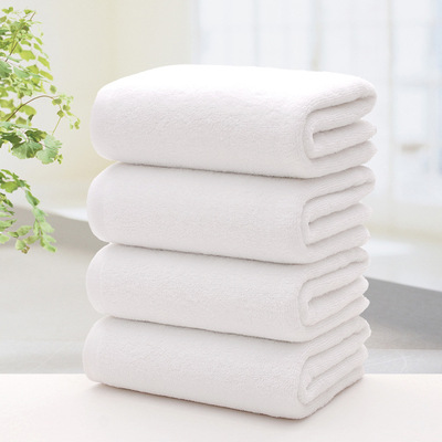 厂家批发 酒店白毛巾纯棉浴巾 宾馆床上用品 定制logo 印刷浴巾