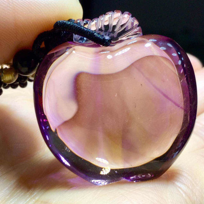 东海水晶 天然巴西紫黄晶苹果平安果吊坠