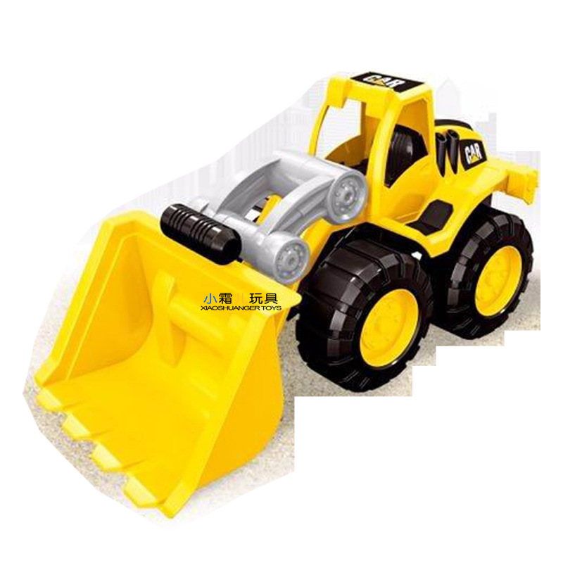 仿真工程车建设模型车9833儿童益智卡通q版滑行推土车玩具车