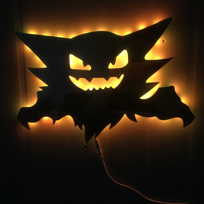 投影蝙蝠侠小夜灯 七彩变色遥控镜子投影灯 创意个性视觉灯卧室灯