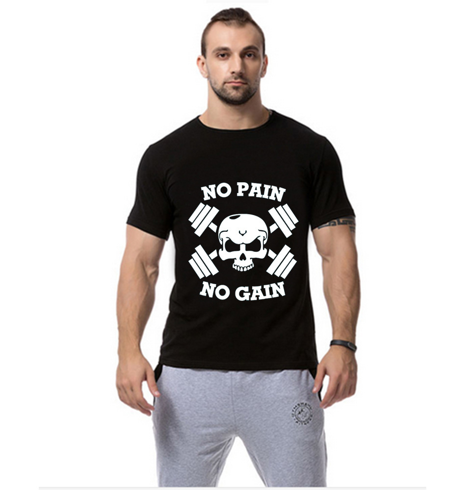 速卖通 wish 男 健身纯棉背心哑铃鬼头t恤欧美运动爆款一件起批