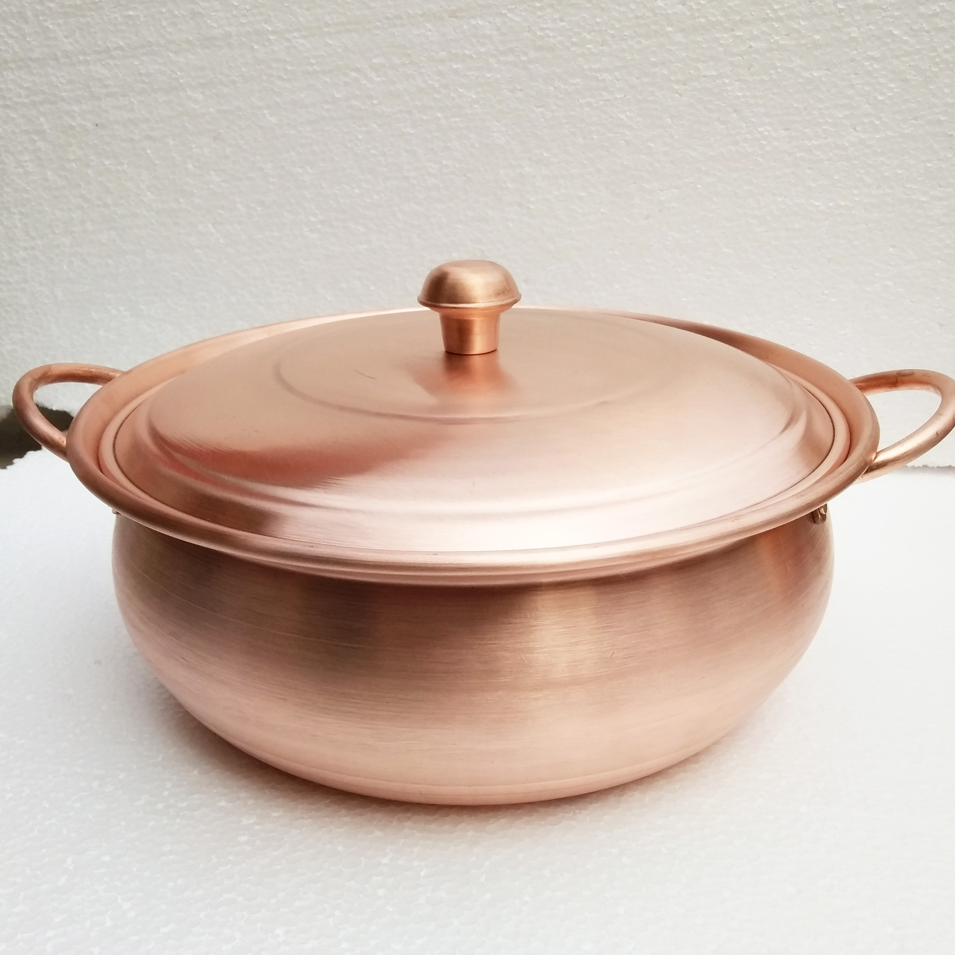 纯铜鼓式汤锅涮煮炖铜锅加厚串串铜火锅 铜端锅 手工双耳锅熬药