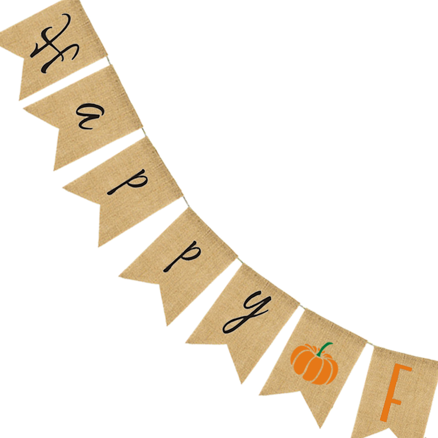 厂家直销 欧美happy fall yall 燕尾旗 鱼尾 感恩节装饰麻布拉旗