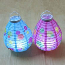 LED纸灯笼新款椭圆水滴形蛋型印花手提灯 婚庆节日布场装饰灯厂家