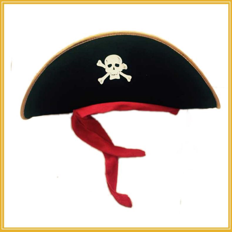 万圣节舞会用品加勒比海盗帽子红带 鬼节杰克船长帽