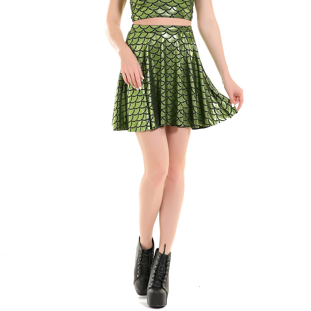 爆款 鱼鳞 闪亮多色多码 百褶大摆伞裙 厂家直销