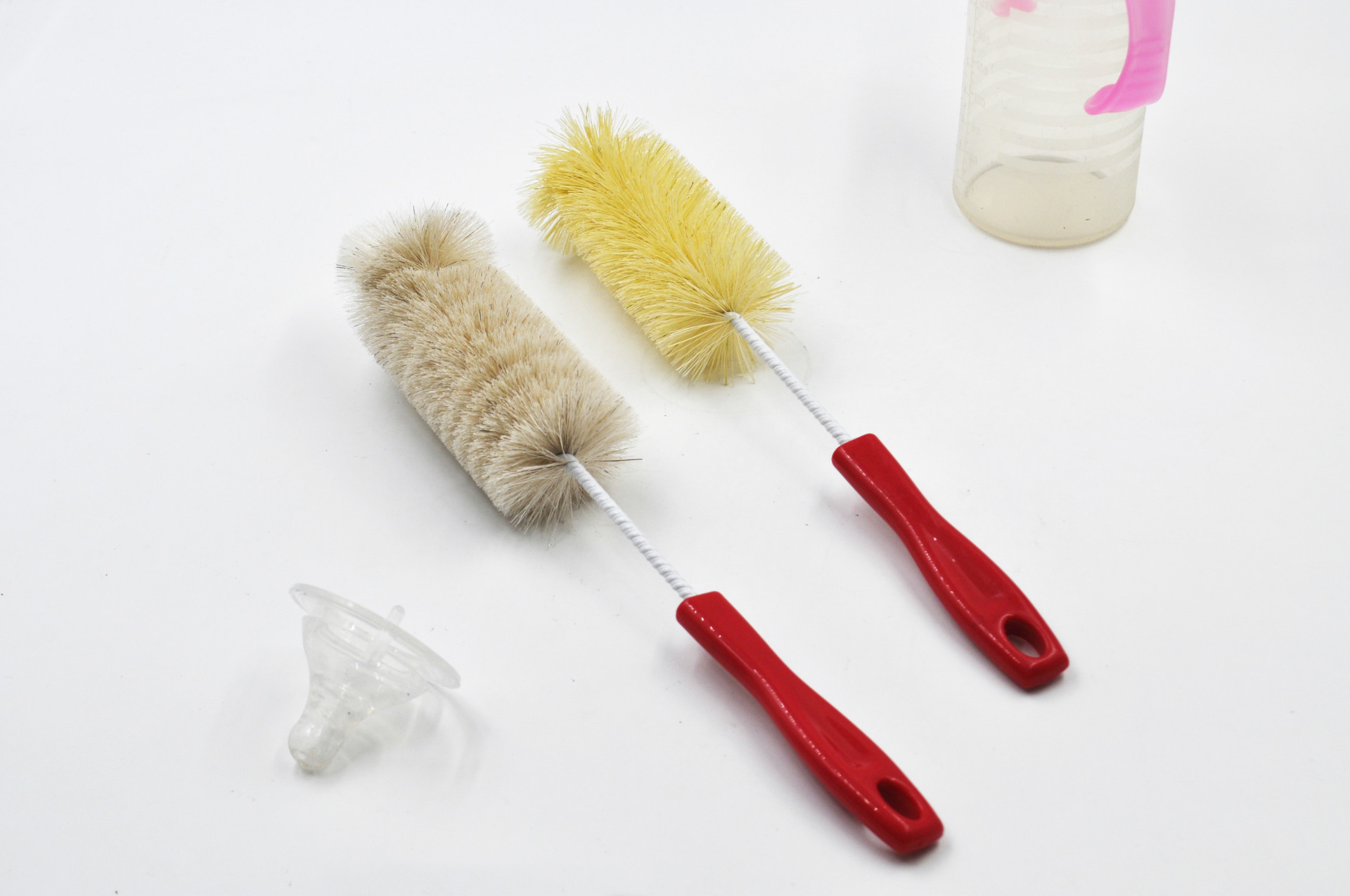 纯天然植物剑麻刷丝,马毛刷毛,pp塑料手柄杯刷,婴儿瓶刷