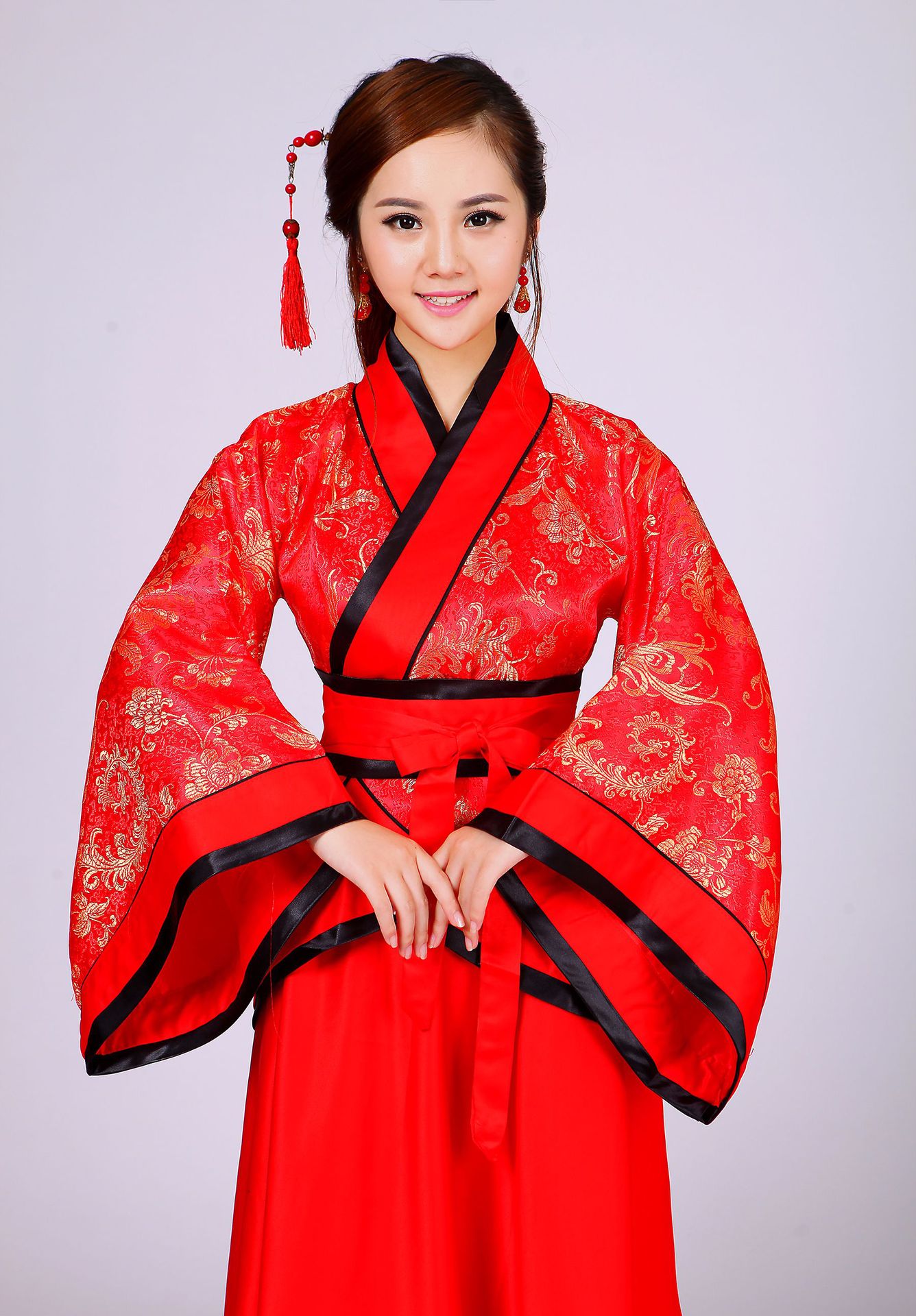 古装女唐装汉服正规双绕曲裾表演服写真仙女襦裙成人礼演出服装