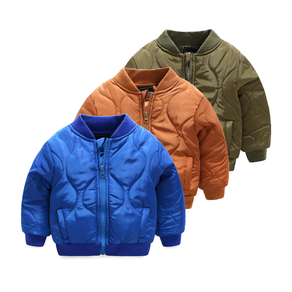 儿童外套秋季小童夹棉上衣男宝宝秋装韩版加厚童装潮男童夹克春秋