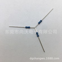 供应铜脚金属膜电阻MF1/4W   75Ω  T52  1%（线径0.80mm）