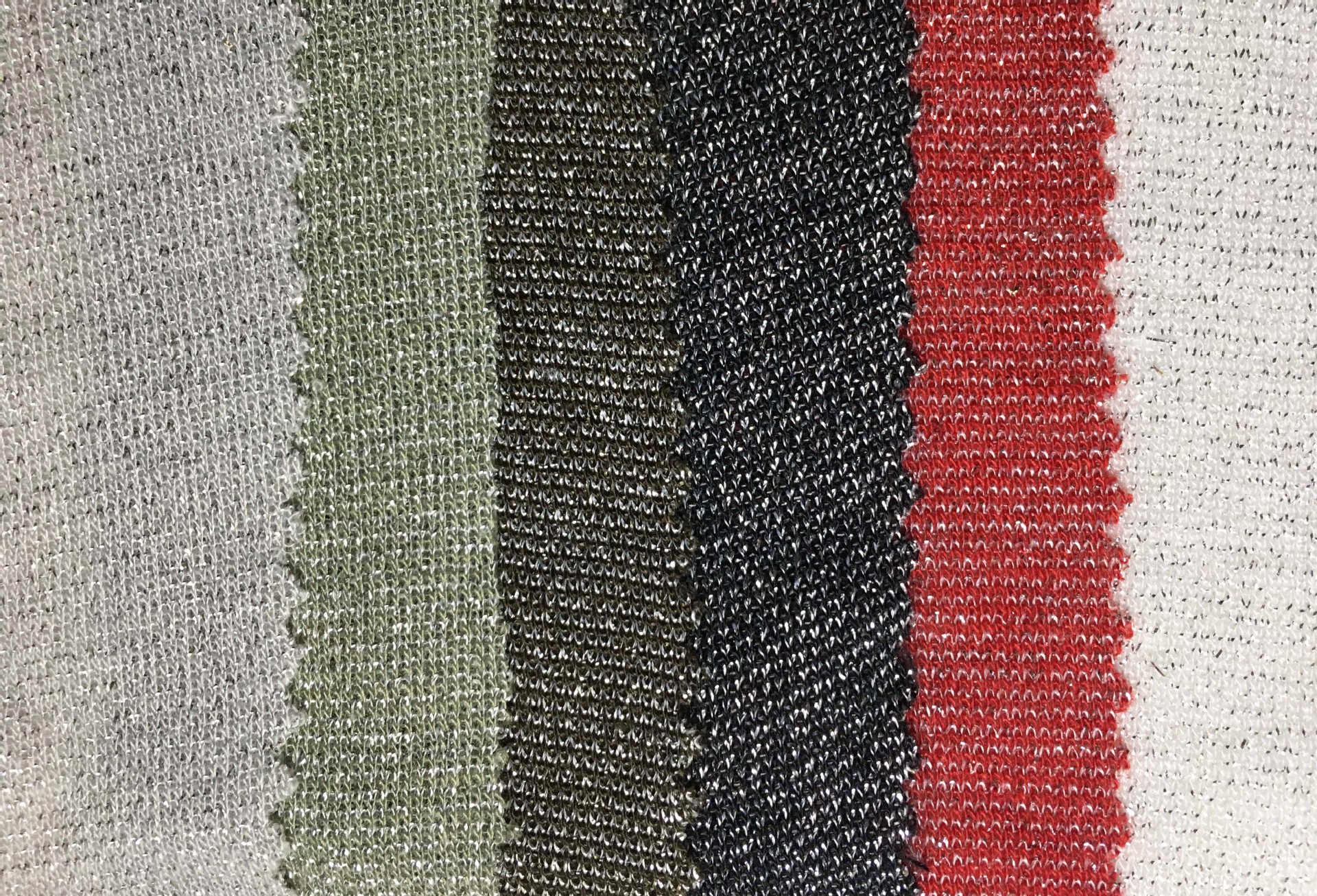 厂家直销银丝单面时装针织面料 线线弹力高档服装面料