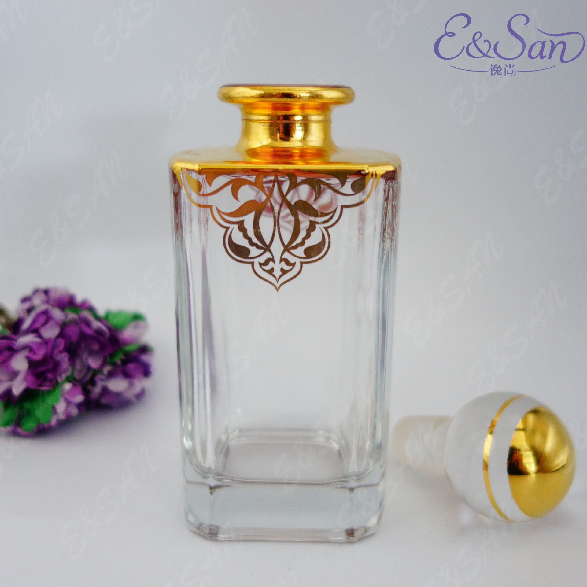 zp33tj-220ml烫金瓶描金展示香水玻璃瓶/香水陈列瓶/空瓶子/分装