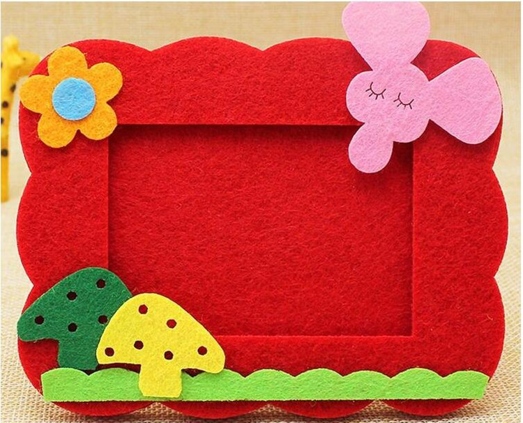 厂家供应彩色毛毡相框 桌面照片儿童卡通动物布艺相框