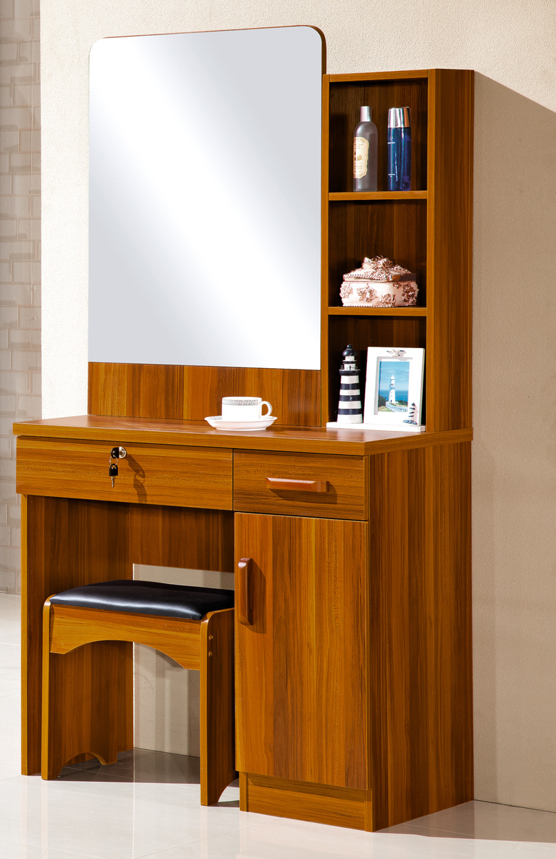 工厂直销现代卧室家具板式化妆台 古典中式带凳子板式梳妆台