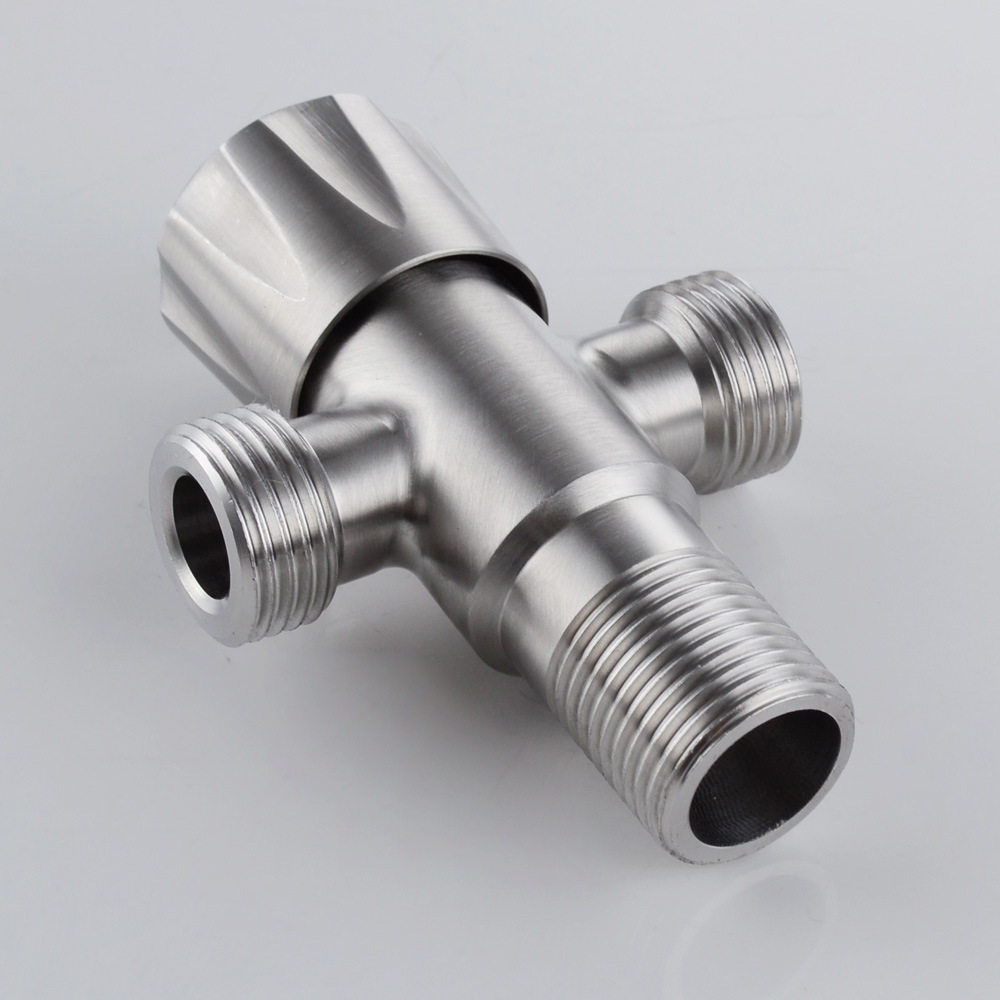 304不锈钢角阀 一进二出 八字阀三通止水阀门 加厚冷热通用三角阀