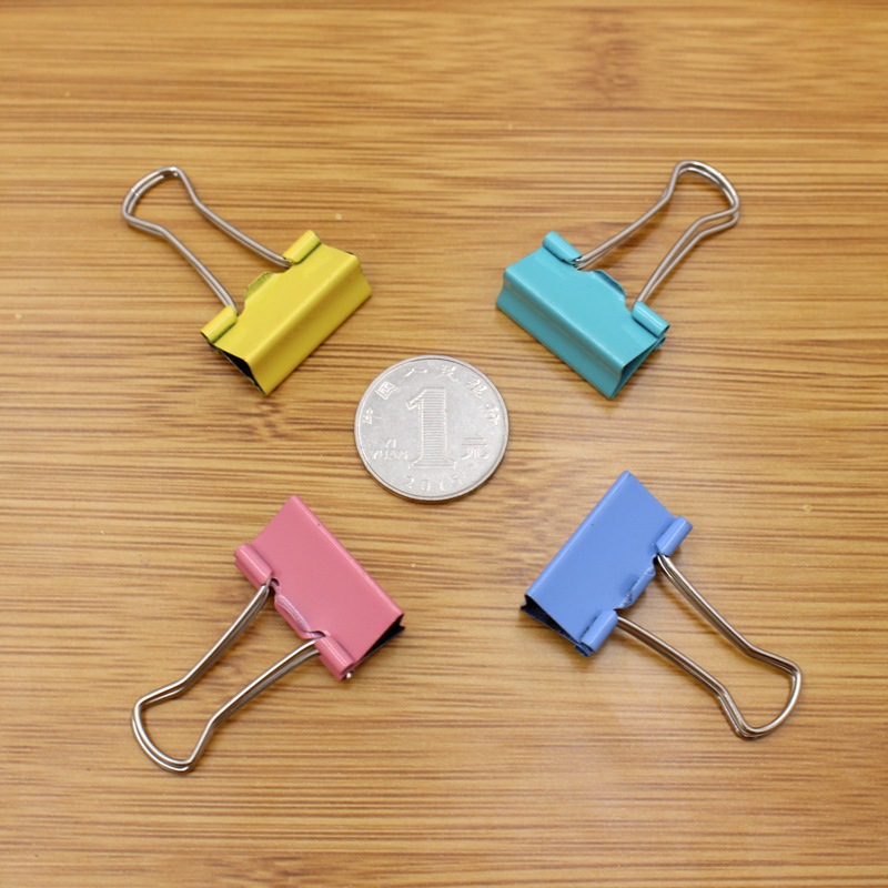 彩色中号长尾夹4号25mm燕尾夹凤尾铁票夹子办公用品文具批发