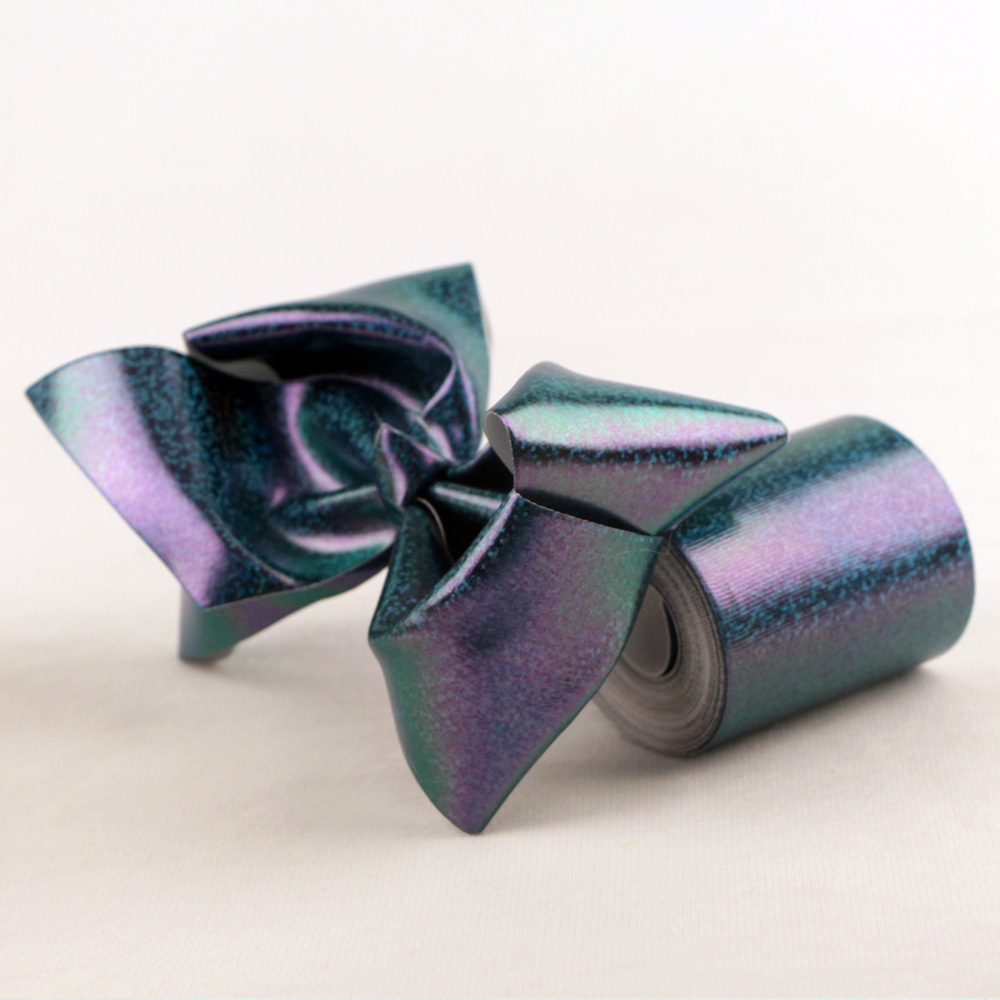 单面镭射罗纹带蝴蝶结发夹 欧美外贸螺纹带织带手工蝴蝶结发夹