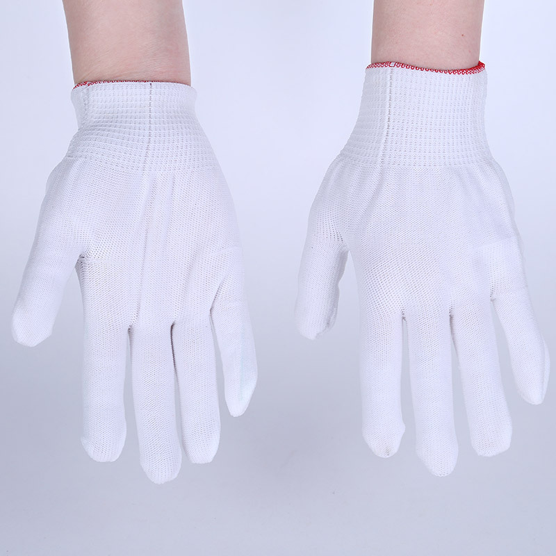 厂家批发13针尼龙手套芯无尘作业薄款线手套防静电劳保防护手套