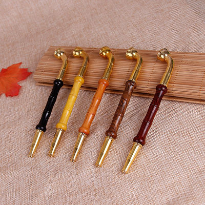 新款迷你竹节实木旱烟杆便携经典男士小烟杆两用斗锅厂家直销