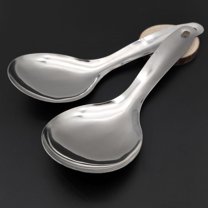 f174310加厚纯钢饭勺大号分餐勺米饭勺子大调羹二元店货源