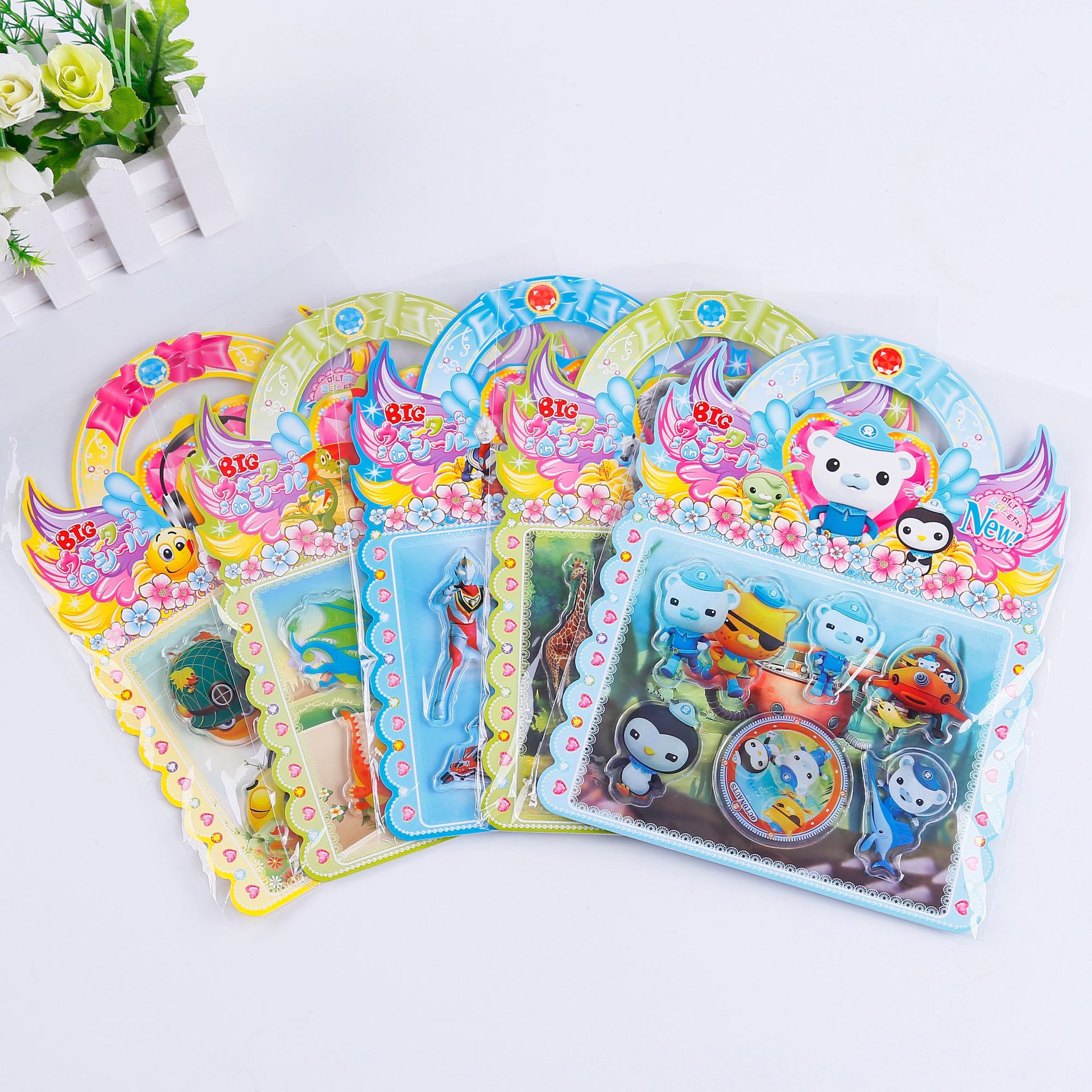 新款流行环保diy水晶果冻贴 加厚印花卡通随意手提果冻贴批发