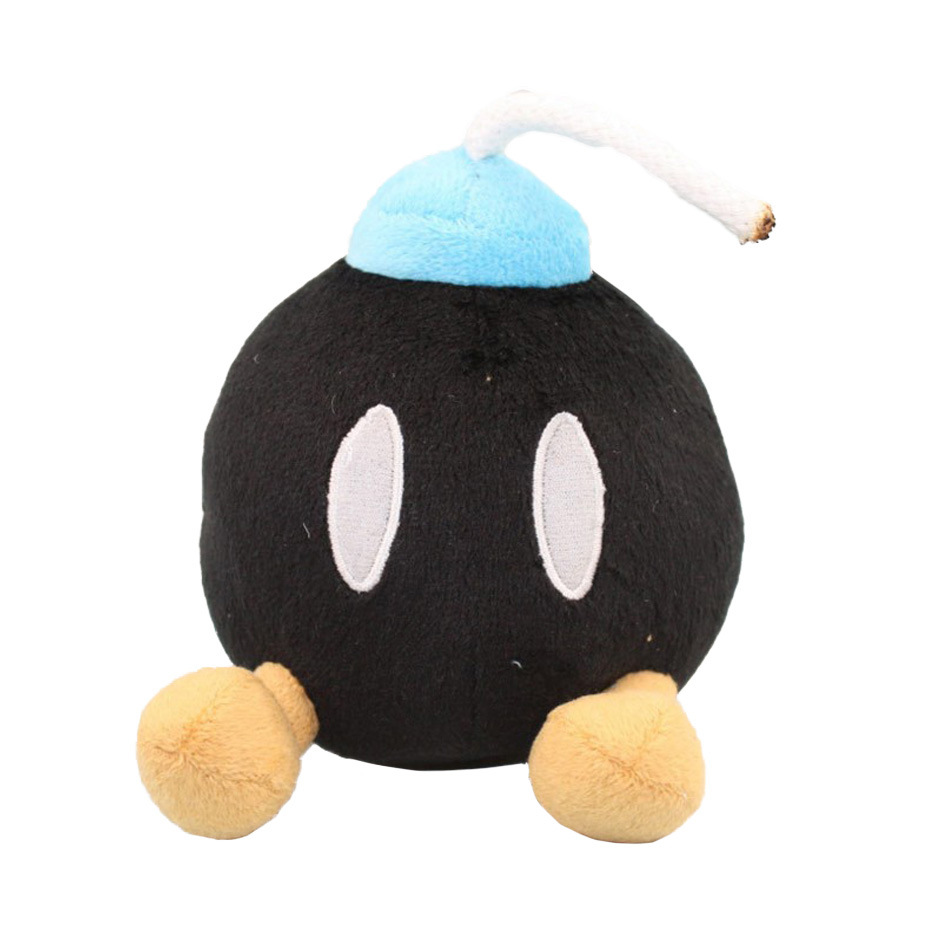 超级supermario玛丽奥游戏动漫马里奥毛绒公仔 红黑地雷毛绒玩具