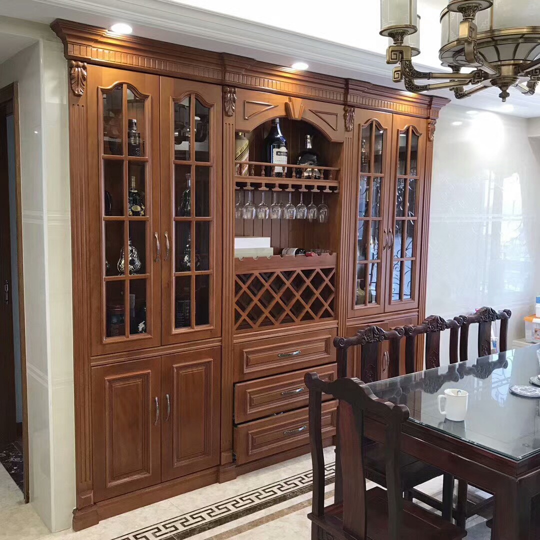 整木家装供应环保耐用实木酒柜 酒柜定做