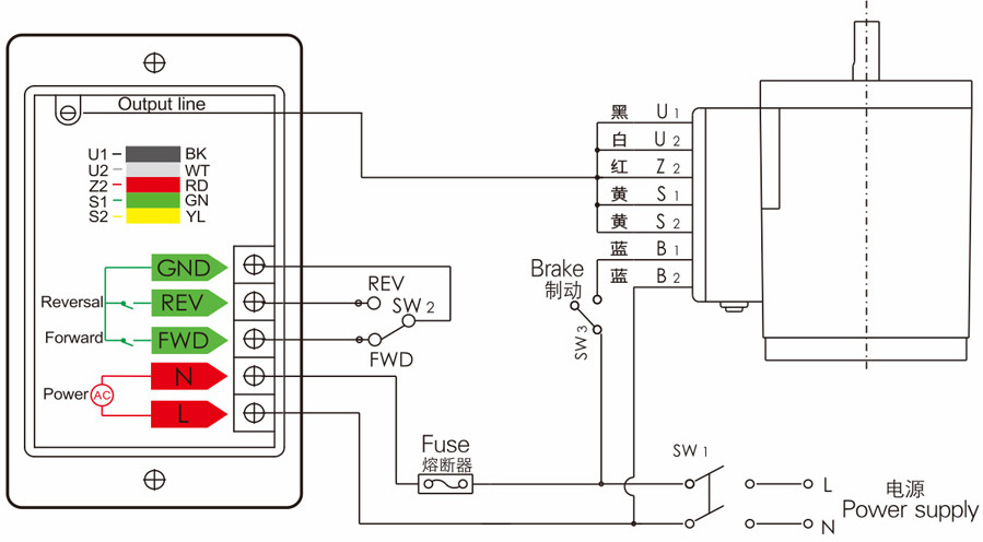 减速电机接线图解图片
