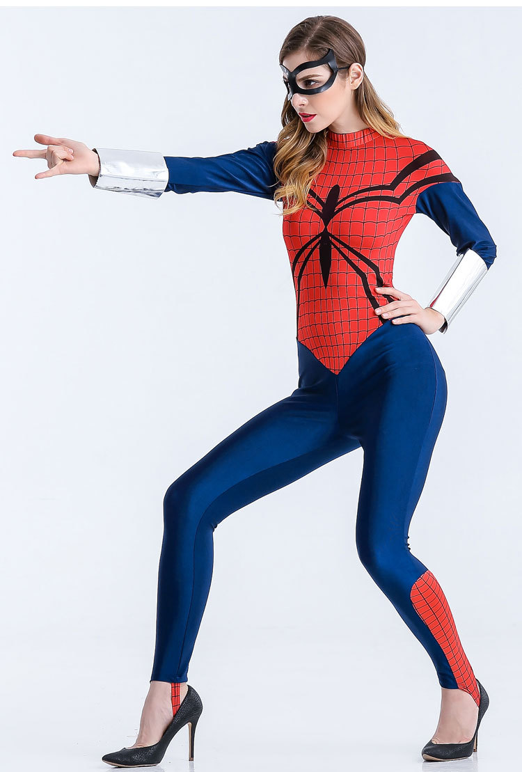 漫威英雄蜘蛛侠女装成人角色扮演长裤连体衣套装化妆舞会ds演出服